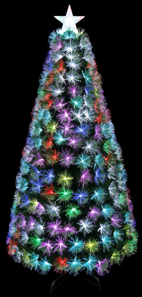 Brad Artificial 2D cu fibra optica multicolor,210cm + telecomanda