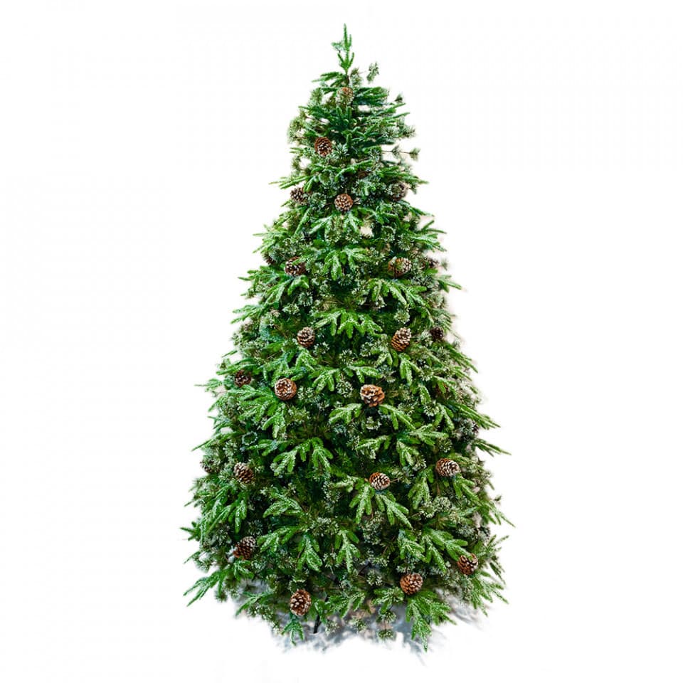 Brad artificial DeLux cu cristale de gheata, culoare verde, dimensiune 300 cm, MI-164-300