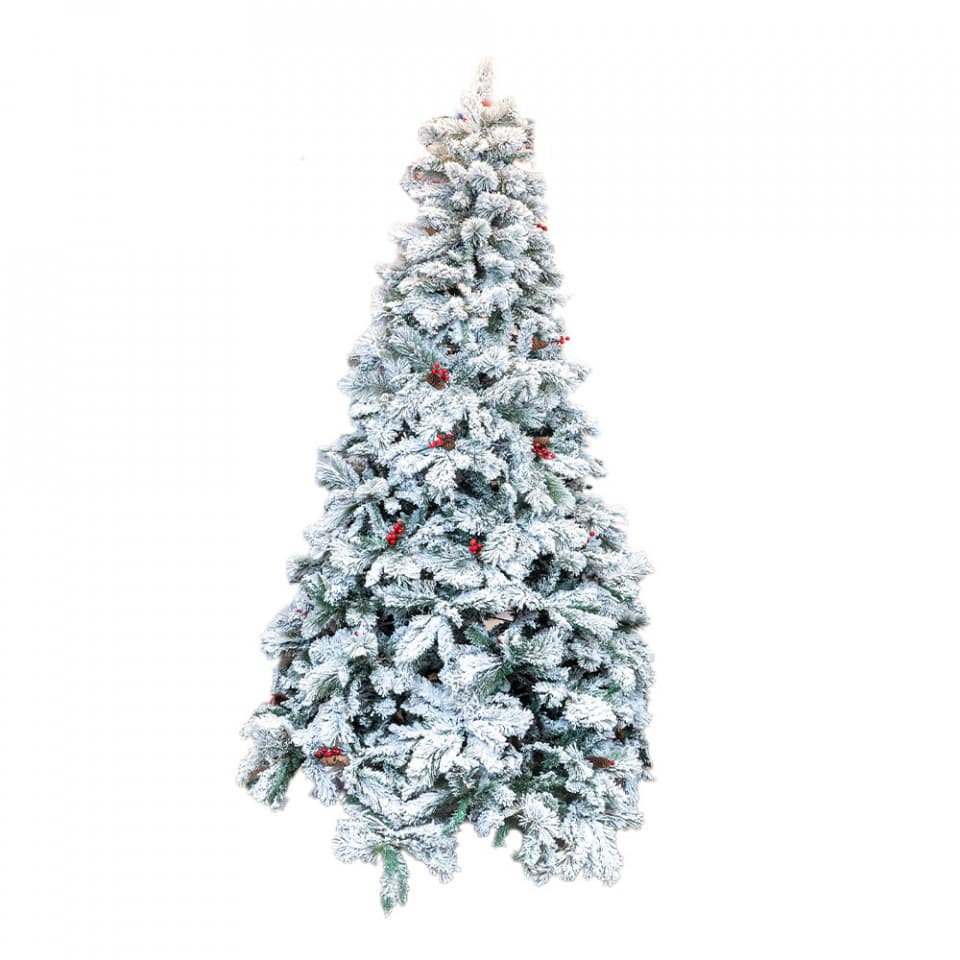 Brad artificial DeLux cu zapada artificiala, culoare verde, dimensiune 240cm, DE-1202-240