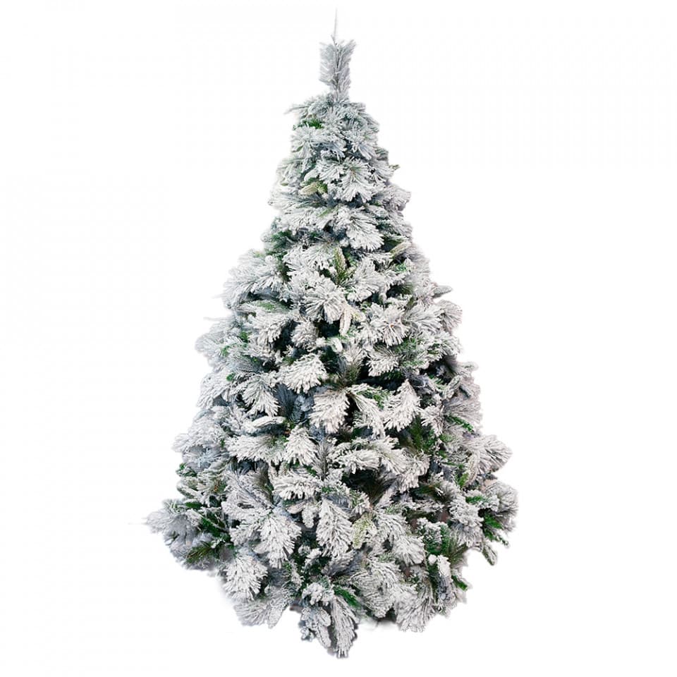 Brad artificial DeLux, cu zapada artificiala, culoare verde, dimensiune 300cm, DE-1203-300