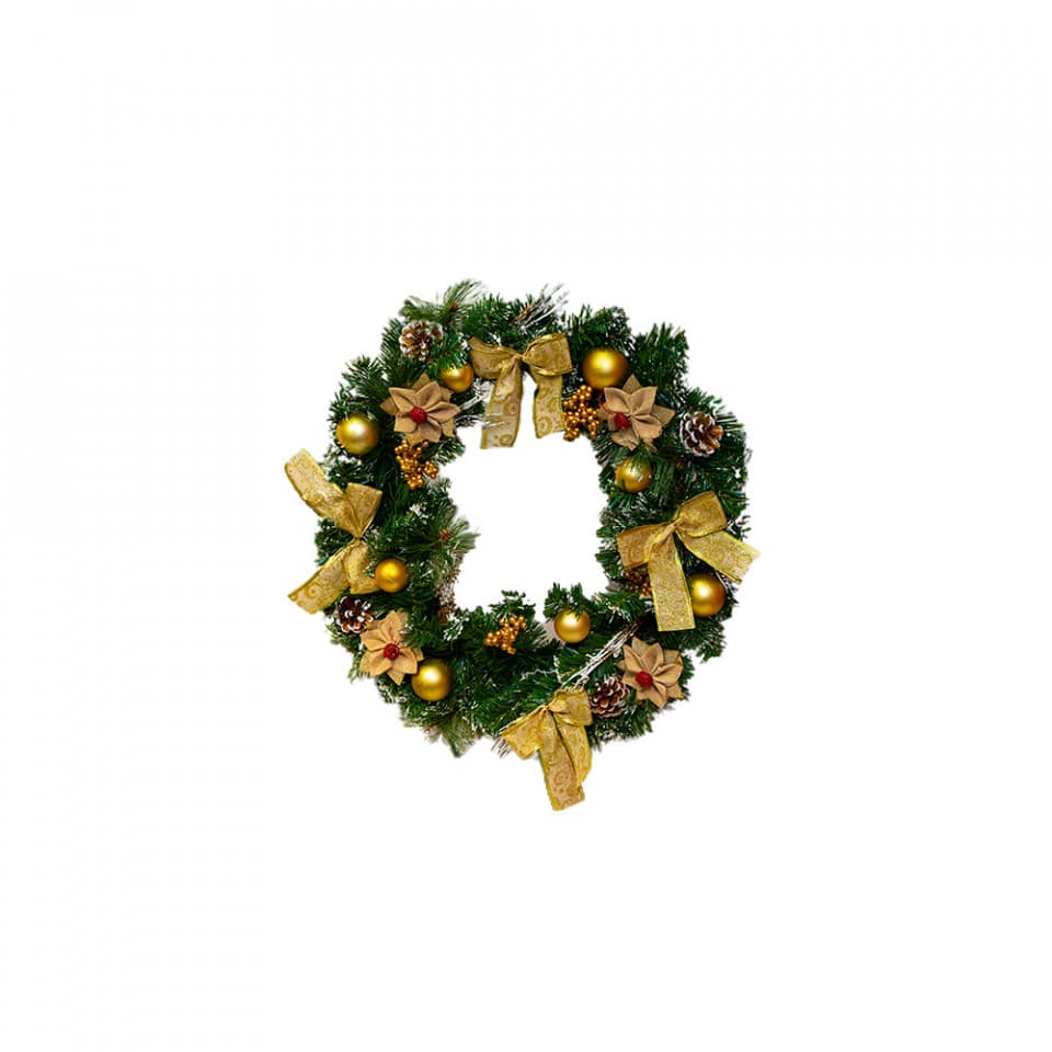 Coronita artificiala cu decoratiuni, diametru 50cm, TP-1030