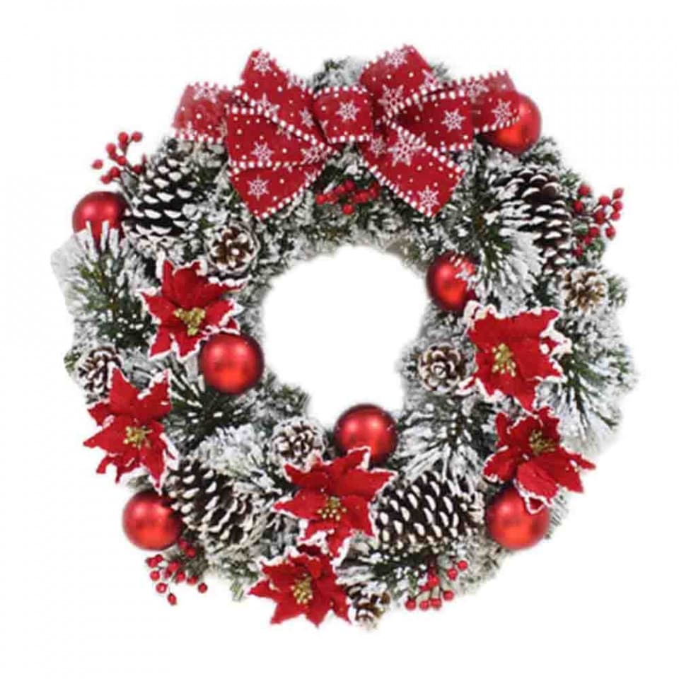 Coronita brad artificial cu decoratiuni, 50cm, TP-118