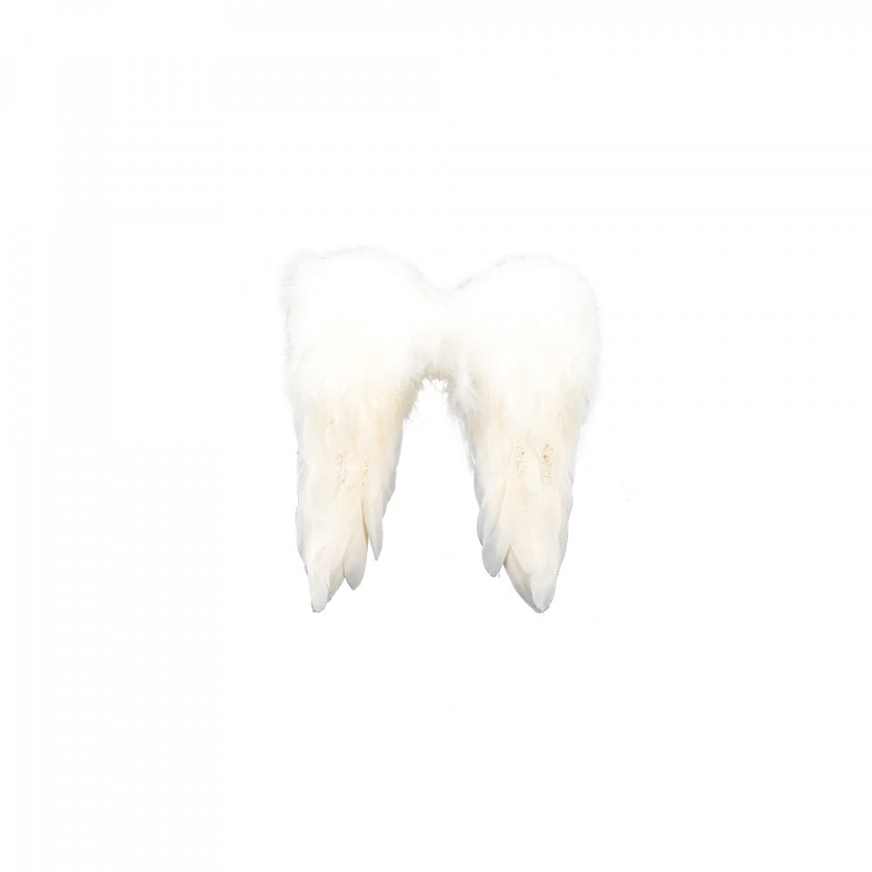 Decoratiune brad Aripi de Inger, culoare alb, dimensiune: 12x1x13 cm, MI-547