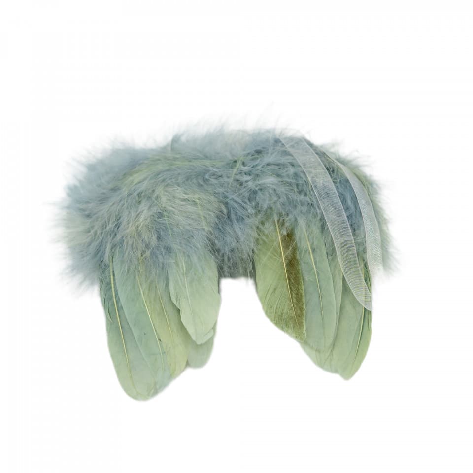 Decoratiune brad Aripi de Inger, culoare verde cu auriu, dimensiune: 12x1x13cm, MI-564