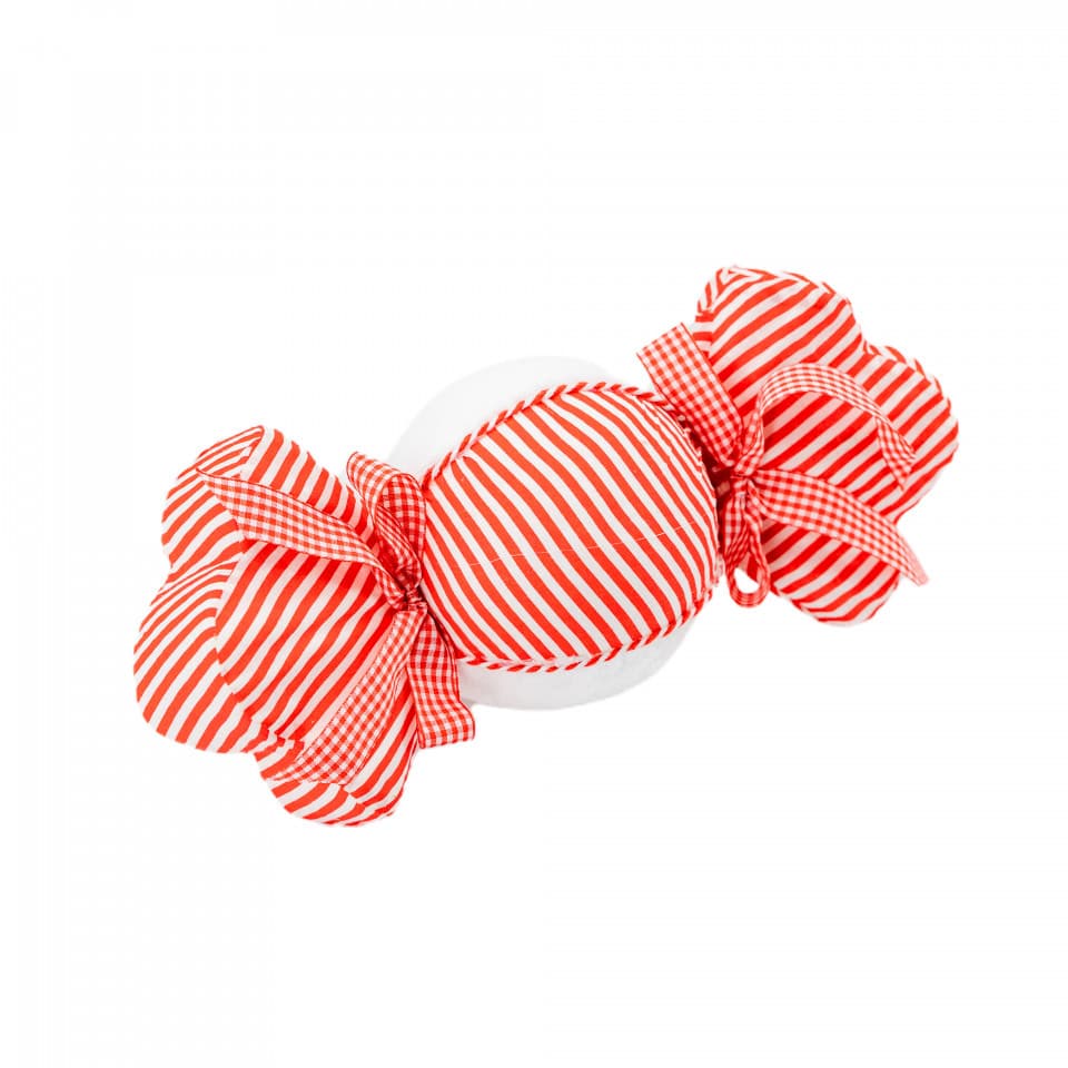 Decoratiune brad in forma de bomboana, culoare alb cu rosu, dimensiune: 30x6.5x13.5 cm, MI-586