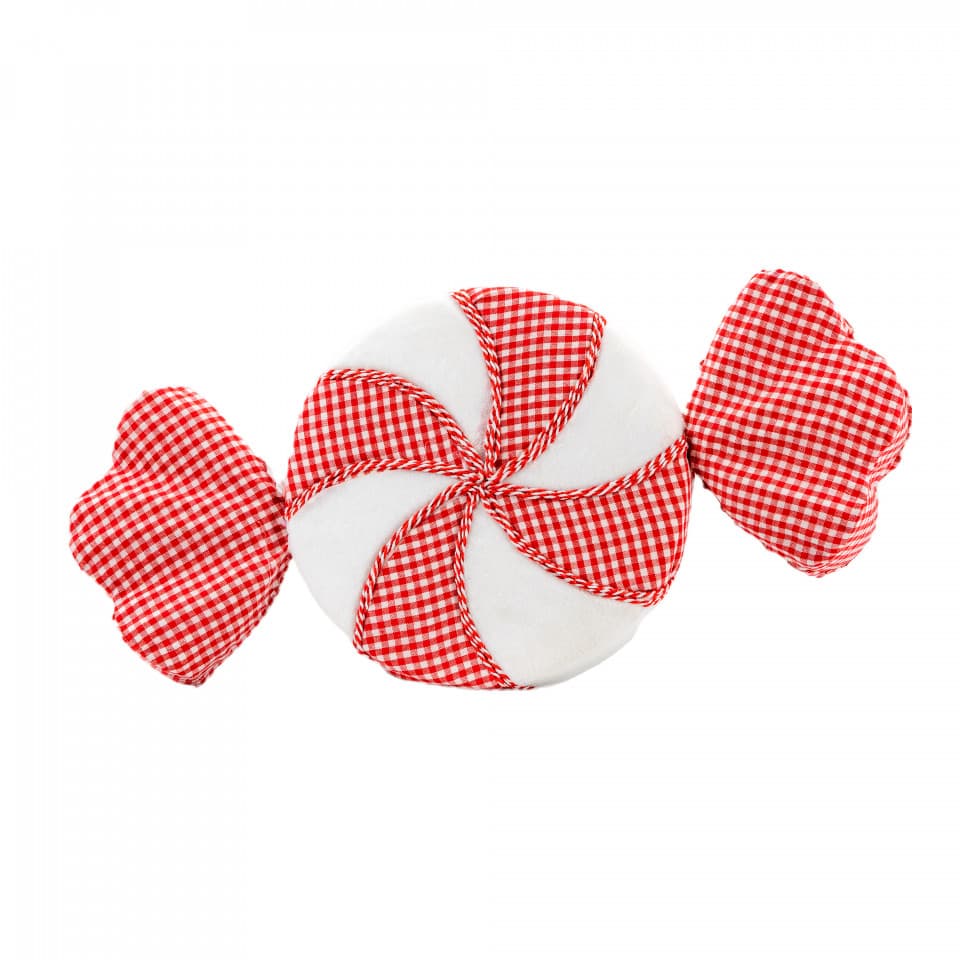Decoratiune brad in forma de bomboana, culoare alb cu rosu, dimensiune: 35x6.5x8.5cm, MI-512