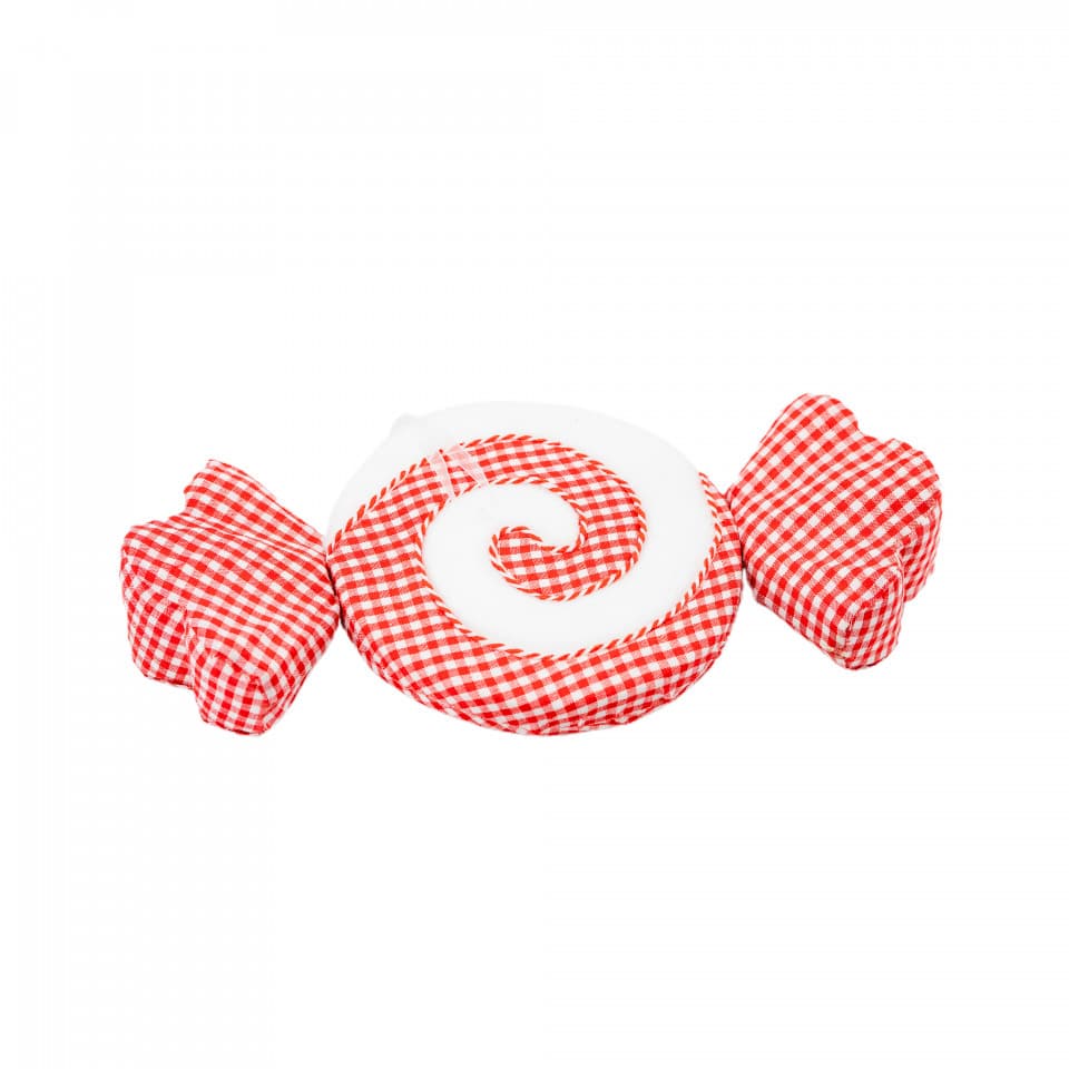 Decoratiune brad in forma de bomboana, culoare alb cu rosu, dimensiune: 52x7x25cm, MI-509