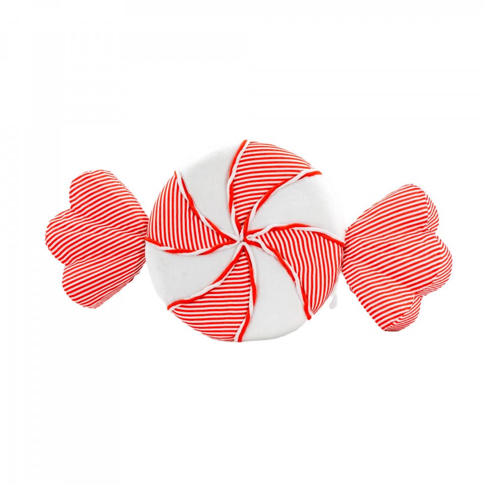 Decoratiune brad in forma de bomboana, culoare alb cu rosu, dimensiune: 65x9.5x32 cm, MI-594