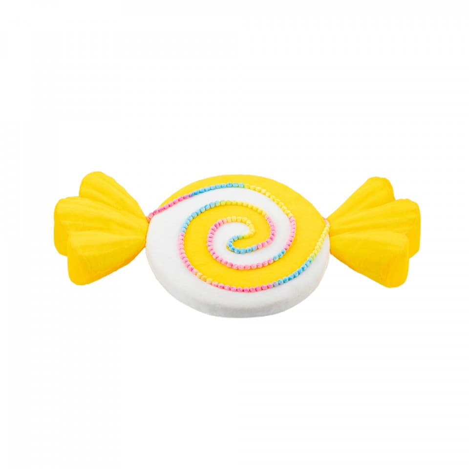 Decoratiune brad in forma de bomboana, culoare galben, dimensiune: 35x6x9 cm, MI-638