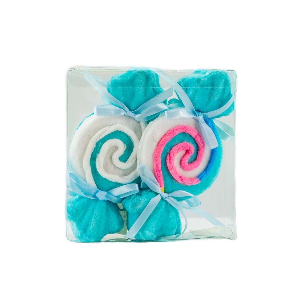 Decoratiune brad in forma de bomboane, culoare albastru, dimensiune: 16.5x2.5x8.5 cm, 4 buc/set, MI-636
