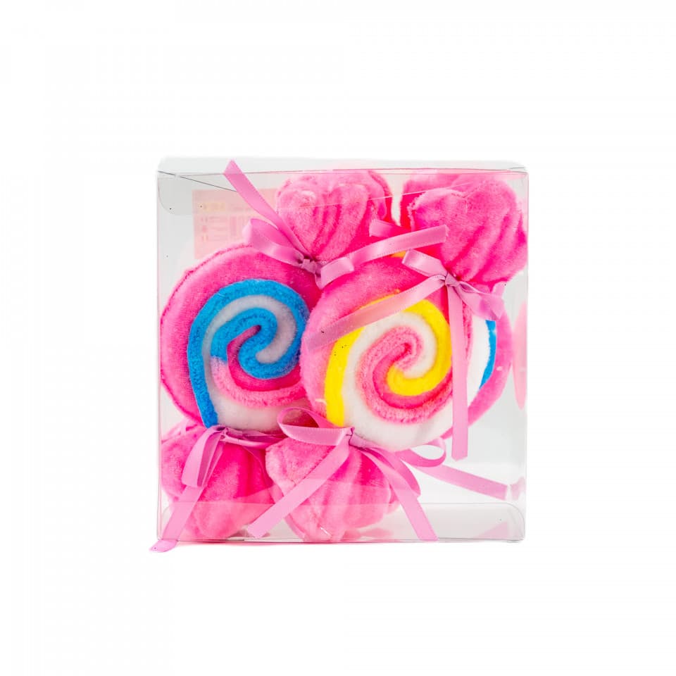 Decoratiune brad in forma de bomboane, culoare roz, dimensiune: 16.5x2.5x8.5cm,4 buc/set, MI-527