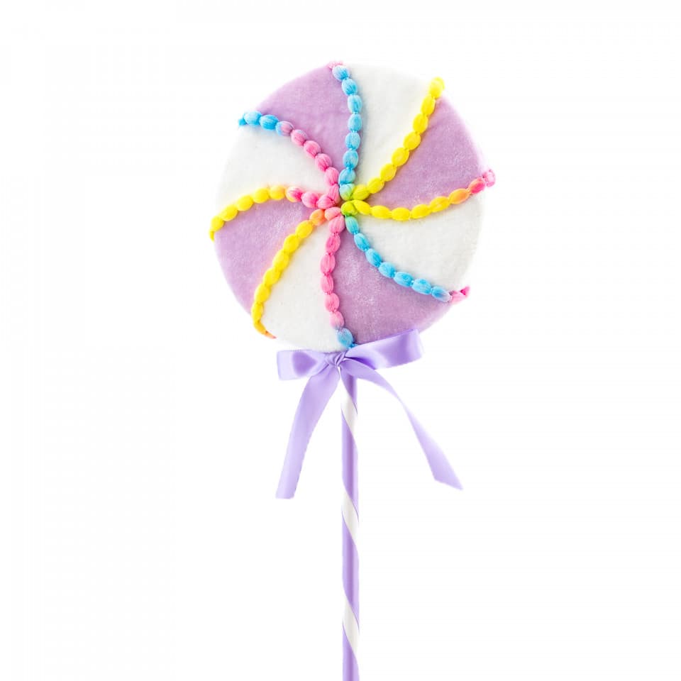 Decoratiune brad in forma de Lollipop, culoare lila, dimensiune: 25x3.5x70 cm, MI-649