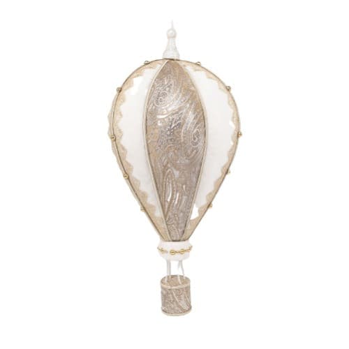 Decoratiune Craciun- Balon cu aer, alb glitter. Dimensiuni : 28*28*58cm-HB-122