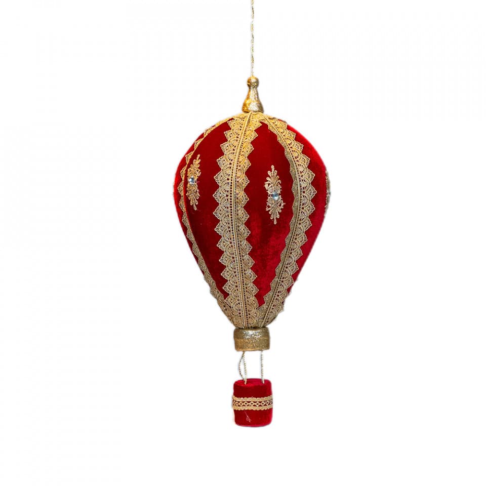 Decoratiune Craciun Balon cu aer, culoare rosu, Dimensiuni 25x25x59cm, HB-072