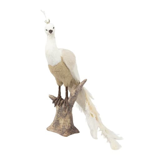 Decoratiune Craciun- Paun, culoare: crem. Dimensiuni : 38*17*47cm -HB-262