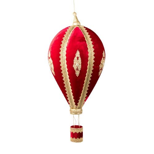 Decoratiune Craciun pentru brad- Balon cu aer, culoare: rosu cu auriu. Dimensiuni:25*25*60cm -HB-040
