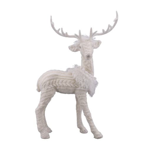 Decoratiune Craciun- Ren, culoare: alb. Dimensiuni : 45*22*72cm -HB-189