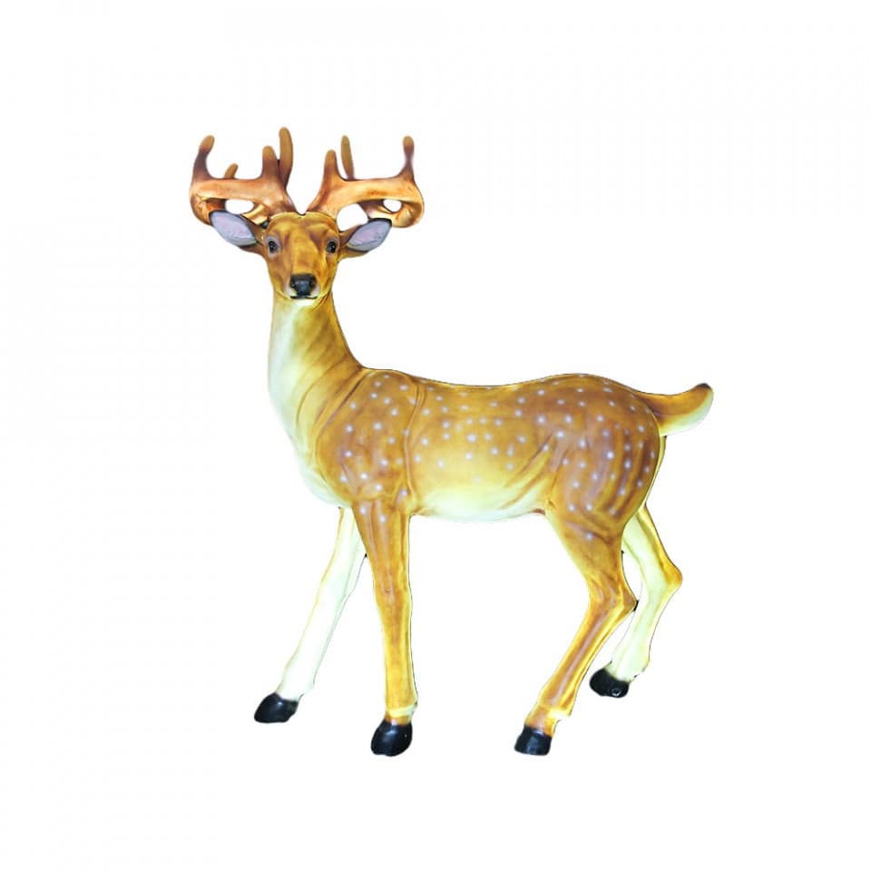 Decoratiune de exterior Ren din fibra de sticla, 2160 Led, dimensiune: 185*156*85cm, M-004