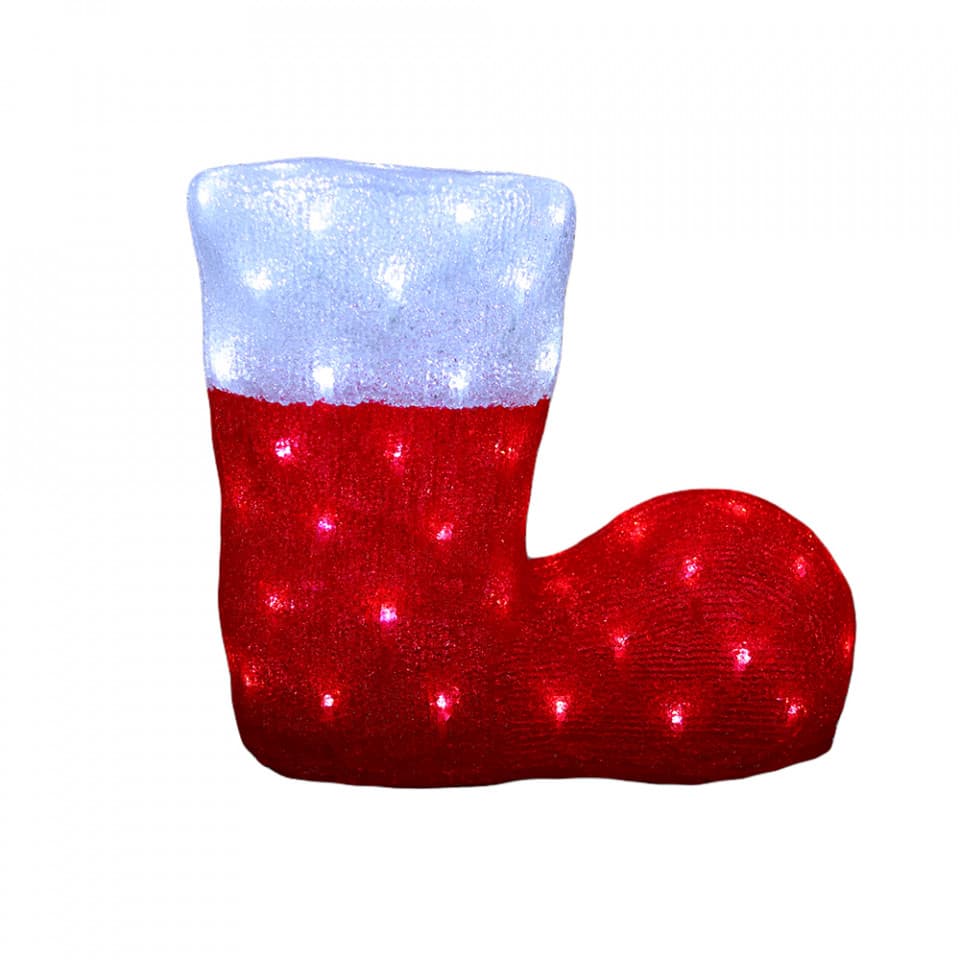 Decoratiune luminoasa de exterior Cizmulita Mosului, 80 Led-uri albe, dimensiunea produsului: 42 * 21 * 37, transformator IP44 cu 8 functii