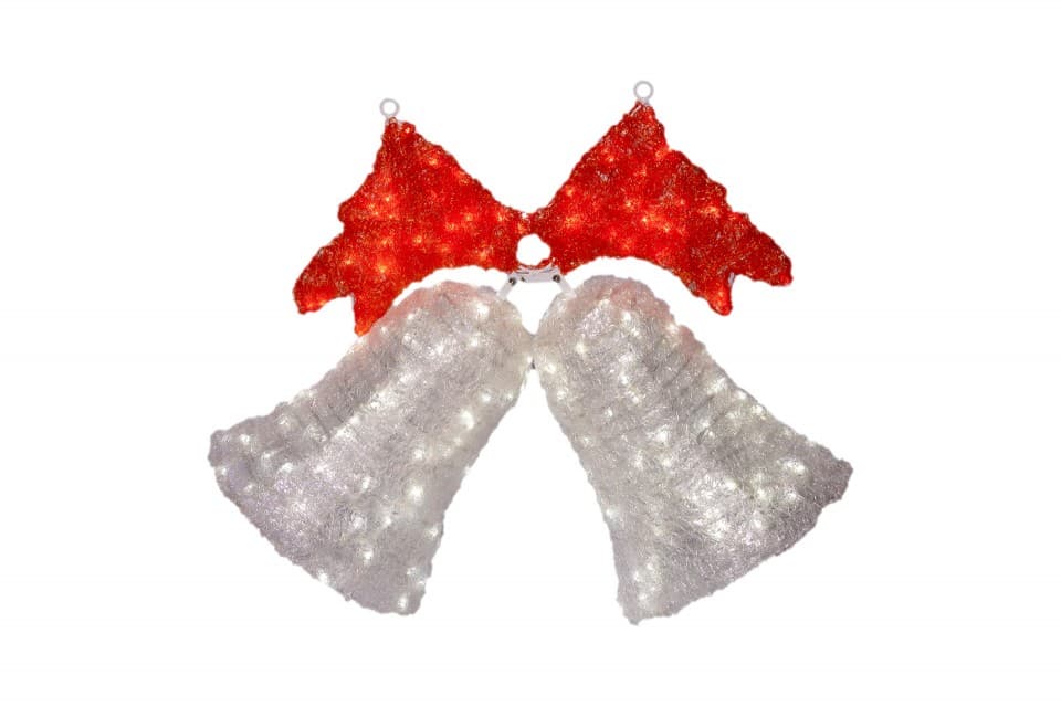 Decoratiune luminoasa pentru exterior 3D Clopotei, h 40cm