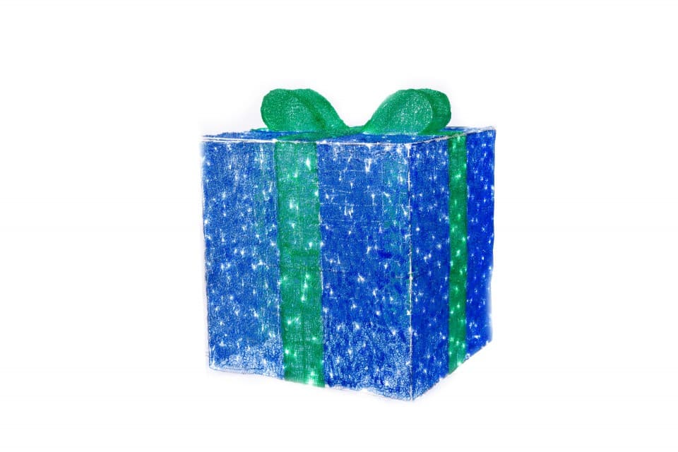 Decoratiune luminoasa pentru exterior 3D Cutie Cadou, h 100cm