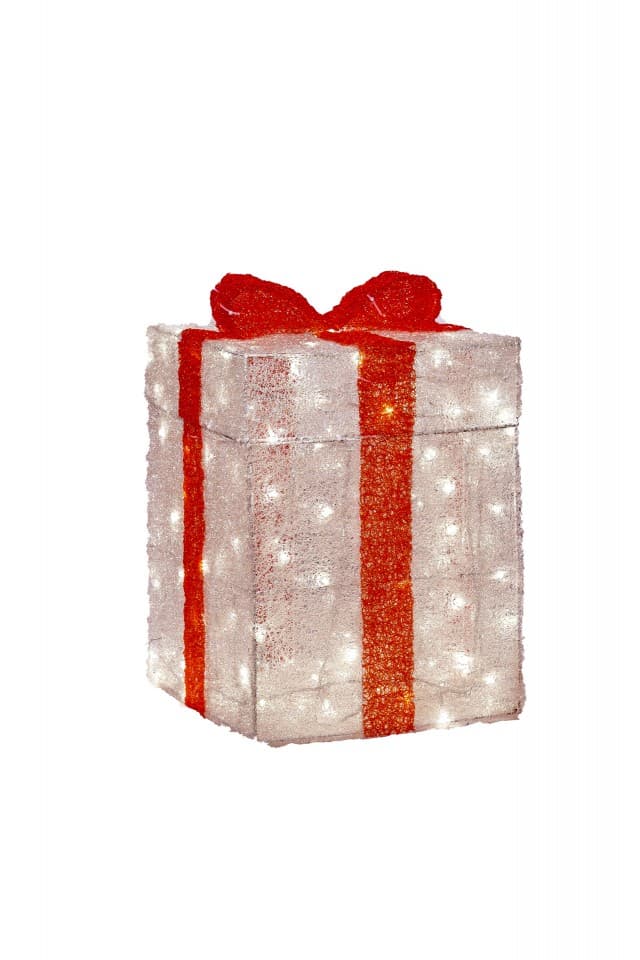 Decoratiune luminoasa pentru exterior 3D Cutie Cadou, h 60cm