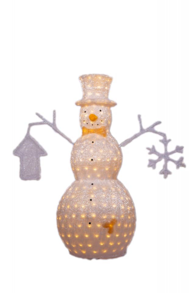 Decoratiune luminoasa pentru exterior 3D Om de Zapada, h 150cm