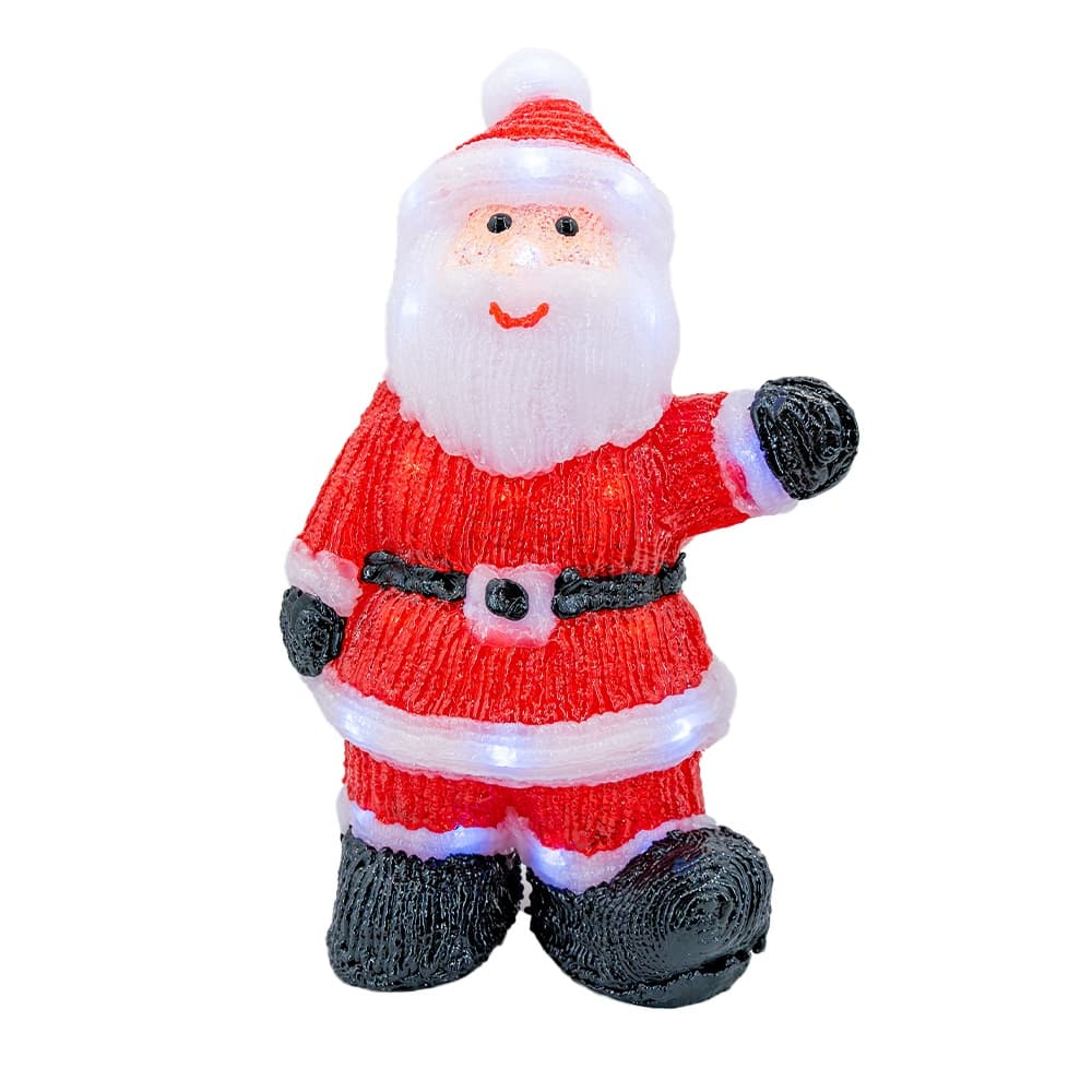 Decoratiune luminoasa pentru exterior din acril Mos Craciun, h 40cm, 40 led-uri, HH-101