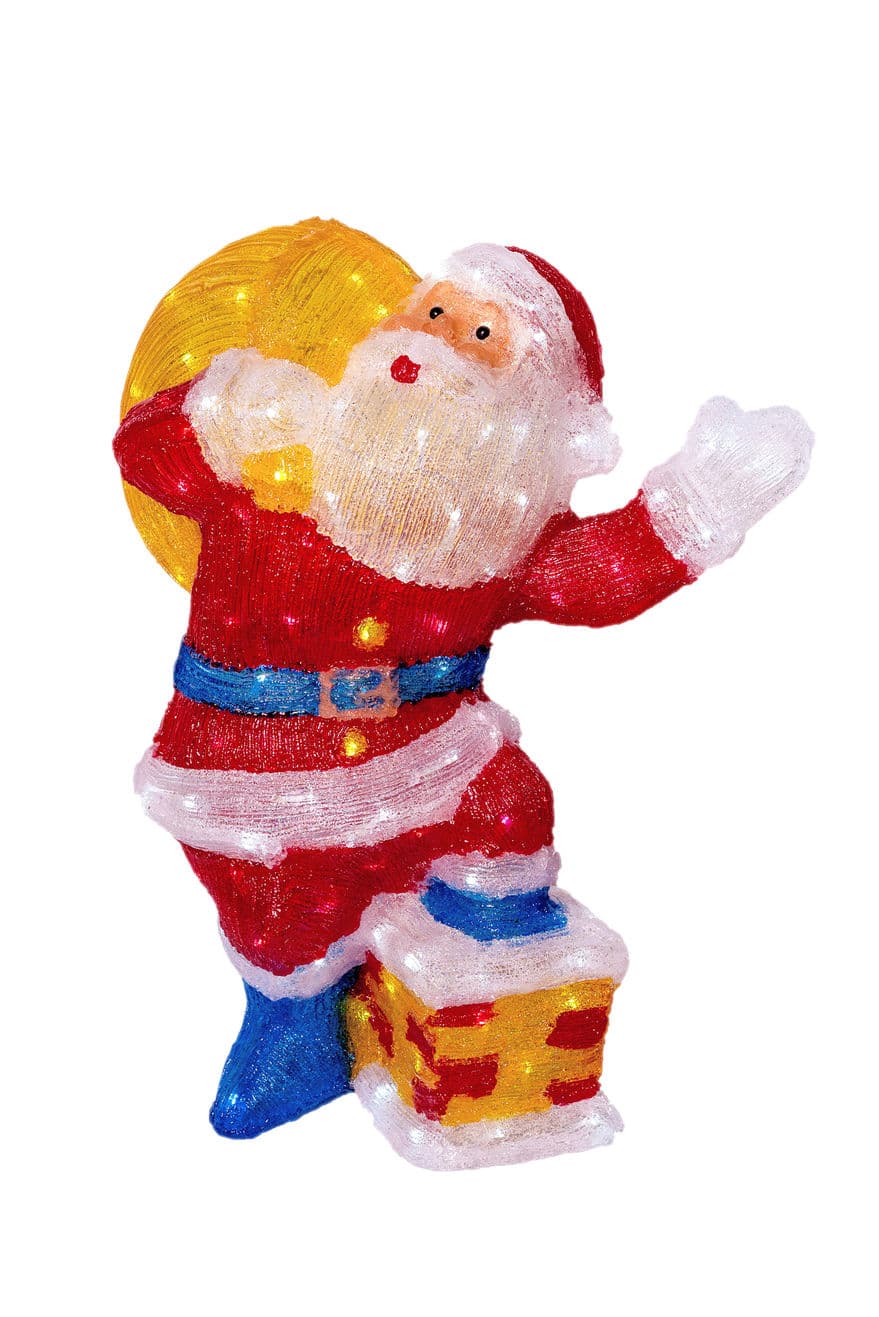Decoratiune luminoasa pentru exterior, Mos Craciun, 75cm, SW-203