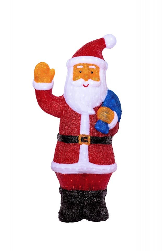 Decoratiune luminoasa pentru exterior Mos Craciun, h 130cm