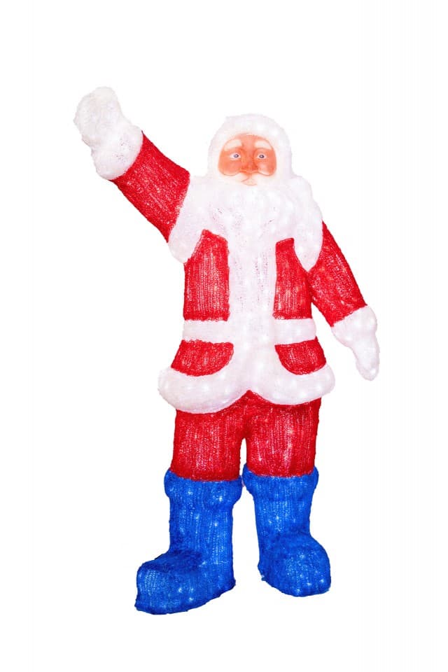 Decoratiune luminoasa pentru exterior, Mos Craciun, h 160cm