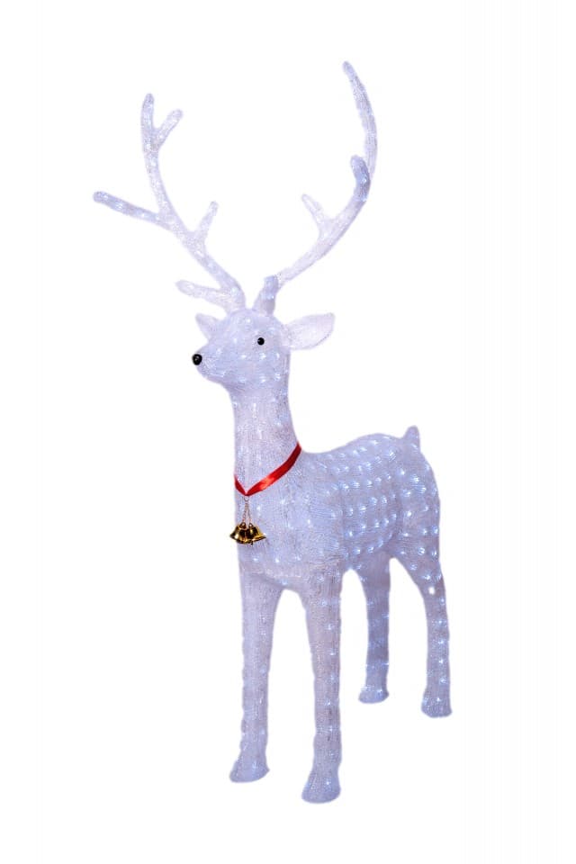 Decoratiune luminoasa pentru exterior, Ren Alb, h97cm, SW-505