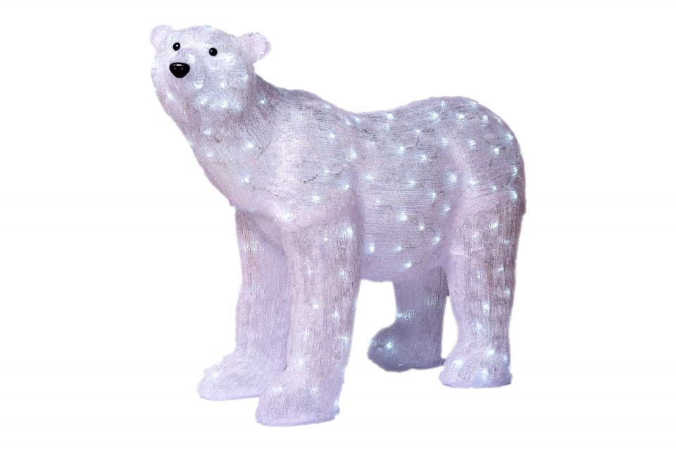 Decoratiune luminoasa pentru exterior, Urs Polar, h97cm