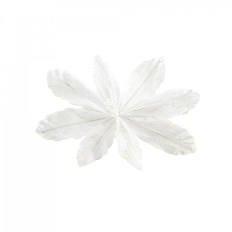 Decoratiune pentru brad in forma de floare, culoare alb, dimensiune 47 cm, MI-1080