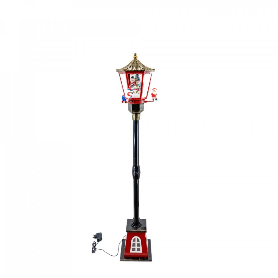 Felinar muzical stadal, decoratiune Craciun, dimensiune 133cm, culoare alb, MIF-1225