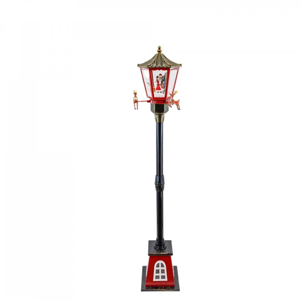 Felinar muzical stadal, decoratiune Craciun, dimensiune 133cm, culoare alb, MIF-1228