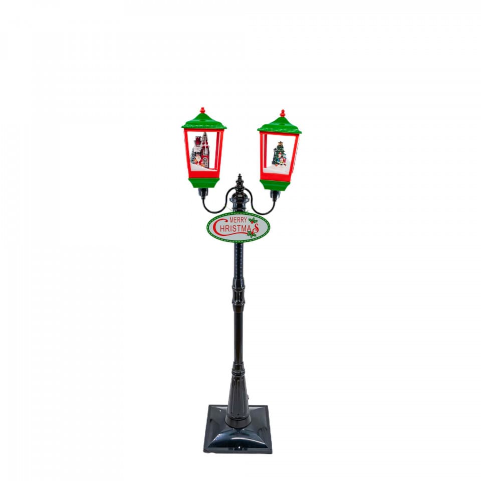 Felinar muzical stadal, decoratiune Craciun, dimensiune 179 cm, culoare negru MIF-1211