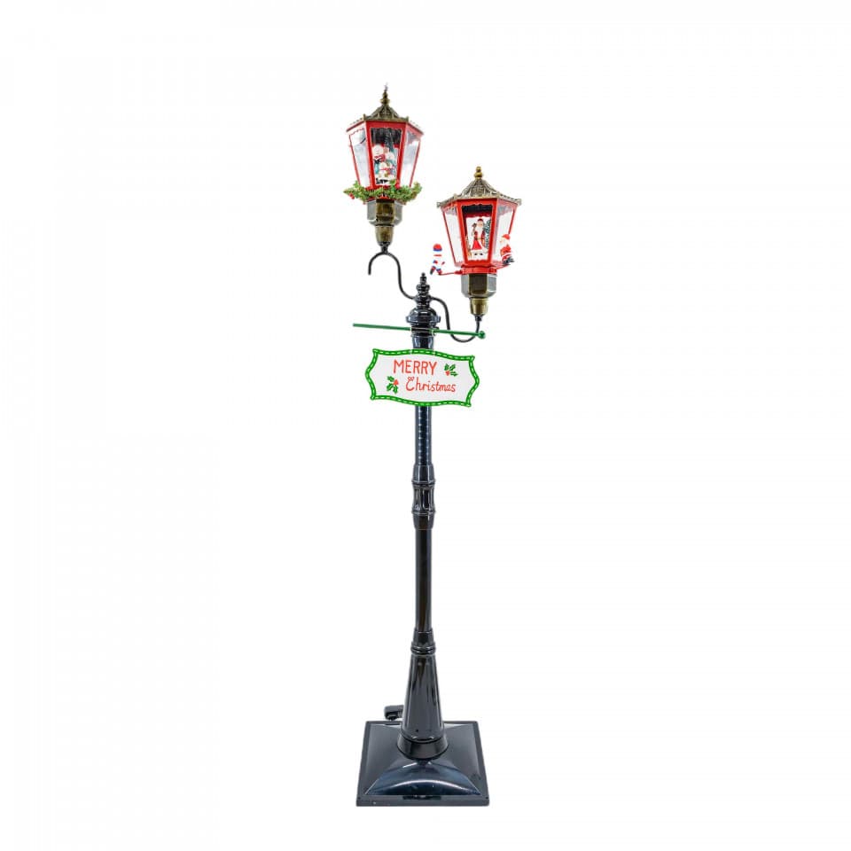 Felinar muzical stadal, decoratiune Craciun, dimensiune 200 cm, culoare negru, MIF-1214