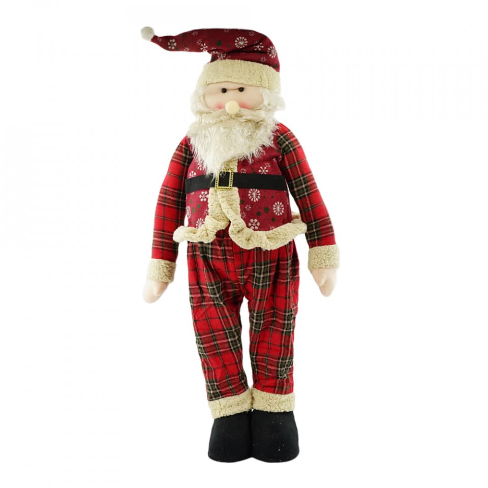 Figurina decorative din material textil Telescopic, Mos Craciun, 120cm, ID-011