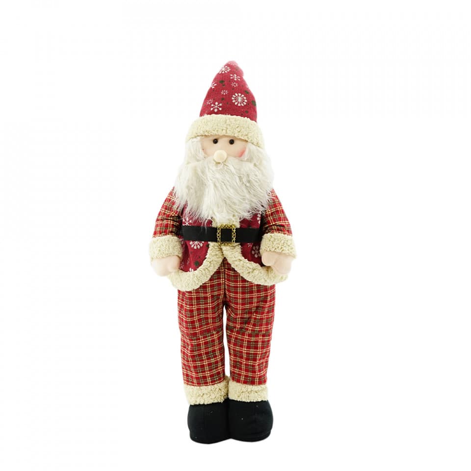 Figurina decorative din material textil Telescopic, Mos Craciun, 32cm, ID-007