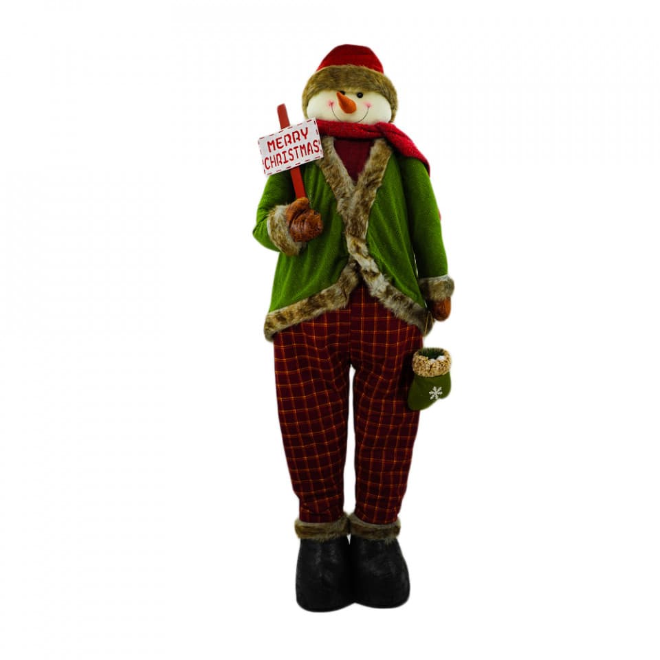 Figurina decorative din material textil Telescopic, Om de Zapada 180cm, ID-014