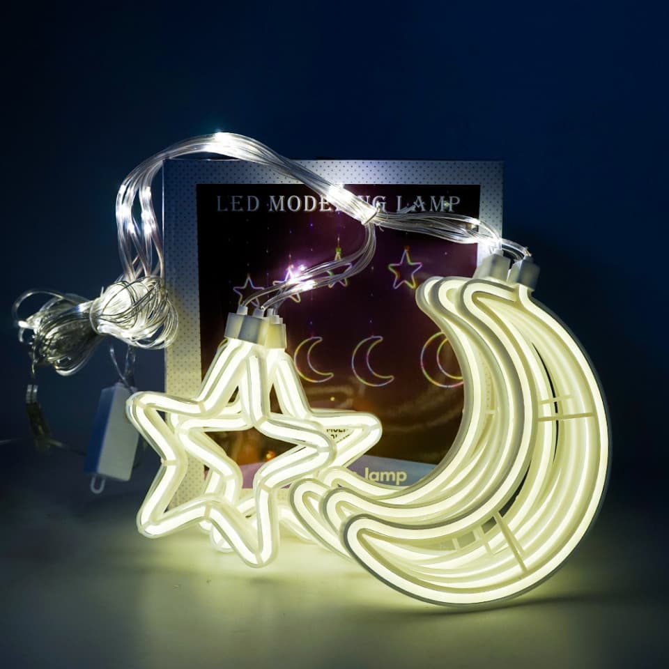 Instalatie in forma de Luna cu Stelute , BL-386-CLD, Lumina Calda