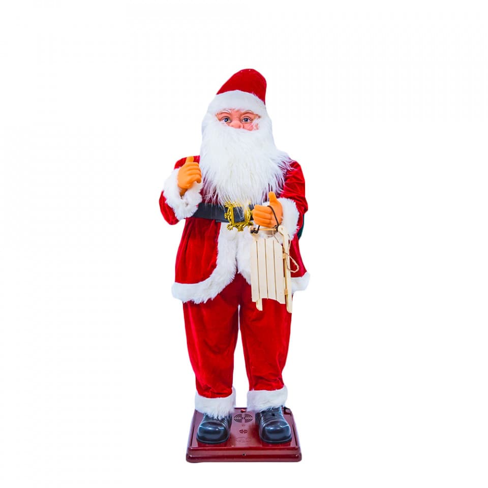 Mos Craciun Muzical, cu miscare lenta , 130 cm, TP-506-130