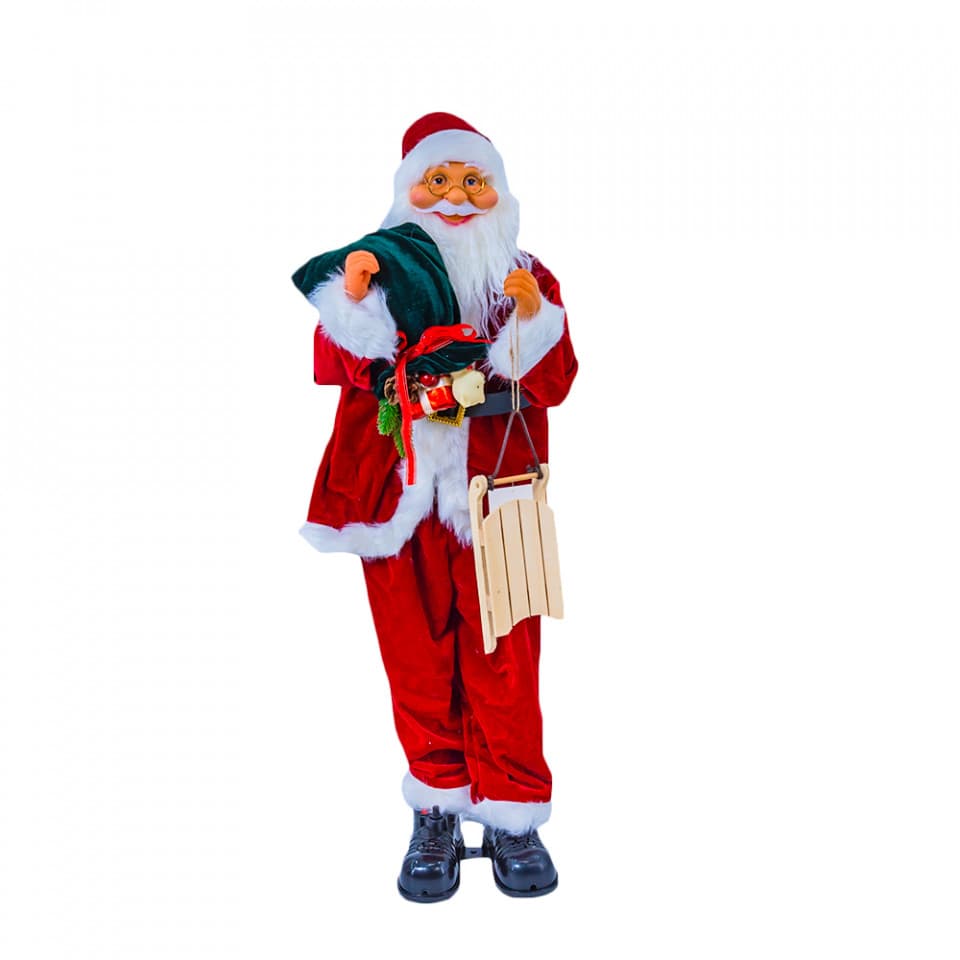 Mos Craciun Muzical, cu miscare lenta , 90 cm, TP-506-90