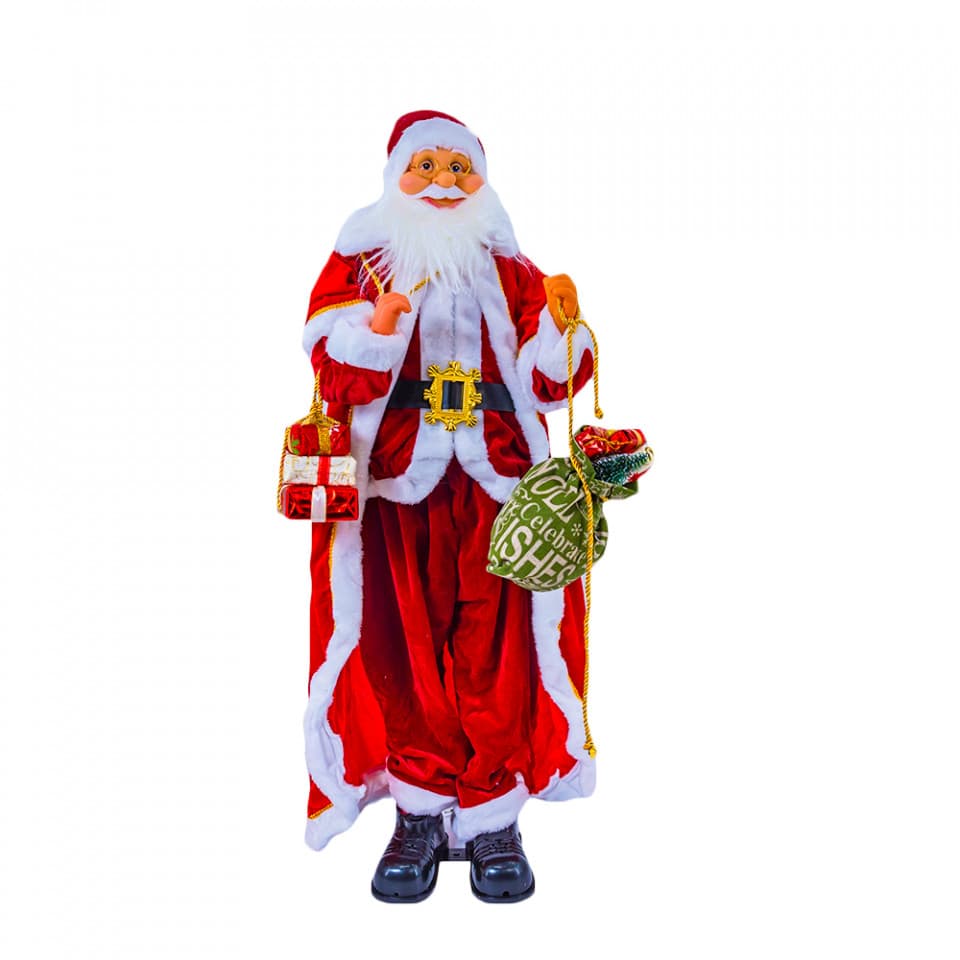 Mos Craciun Muzical, cu miscare lenta , 90 cm, TP-509-90