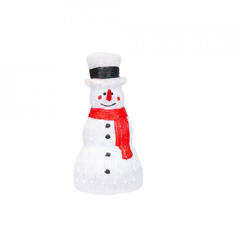 Om de zapada, decoratiune luminoasa de exterior din acril cu 150 led-uri, 8 jocuri de lumini, culoare alb, dimensiune 76 cm, alimentare la priza,MI-1053
