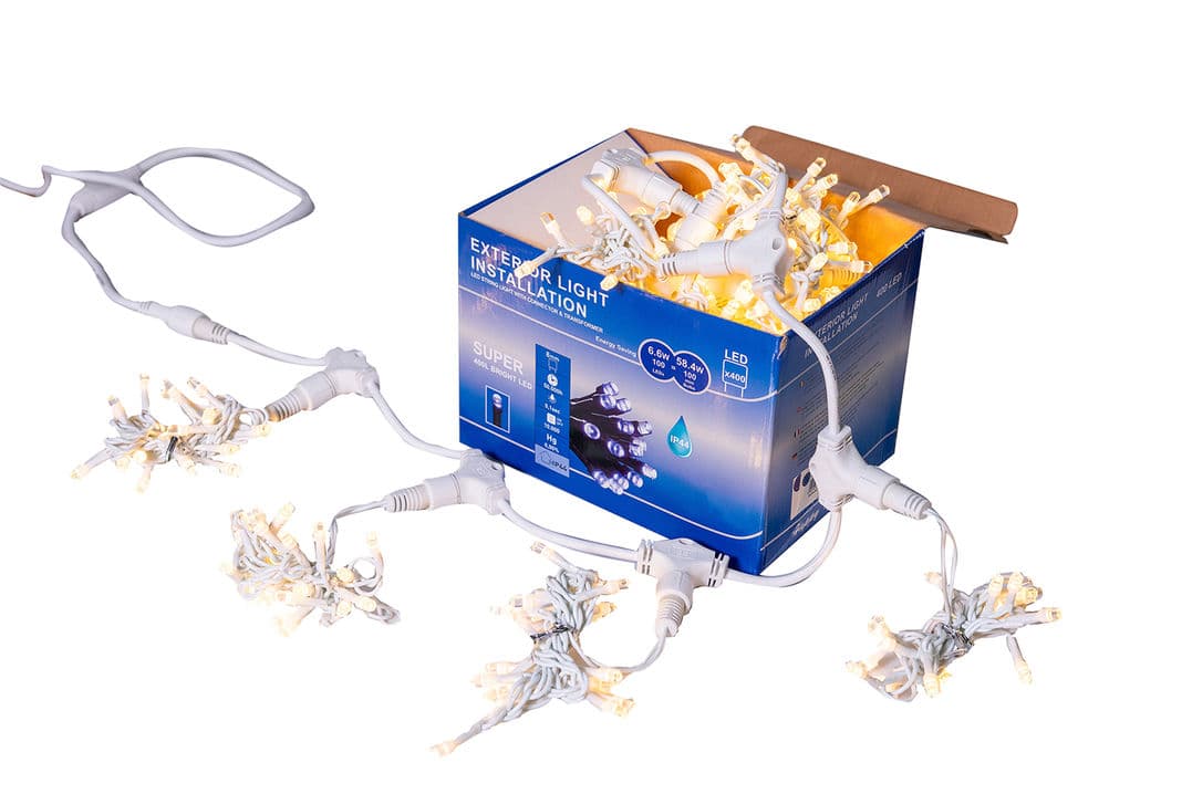 Perdea Lumini de exterior, 3m x 2m, 400 Led Lumina Calda, interconectabila