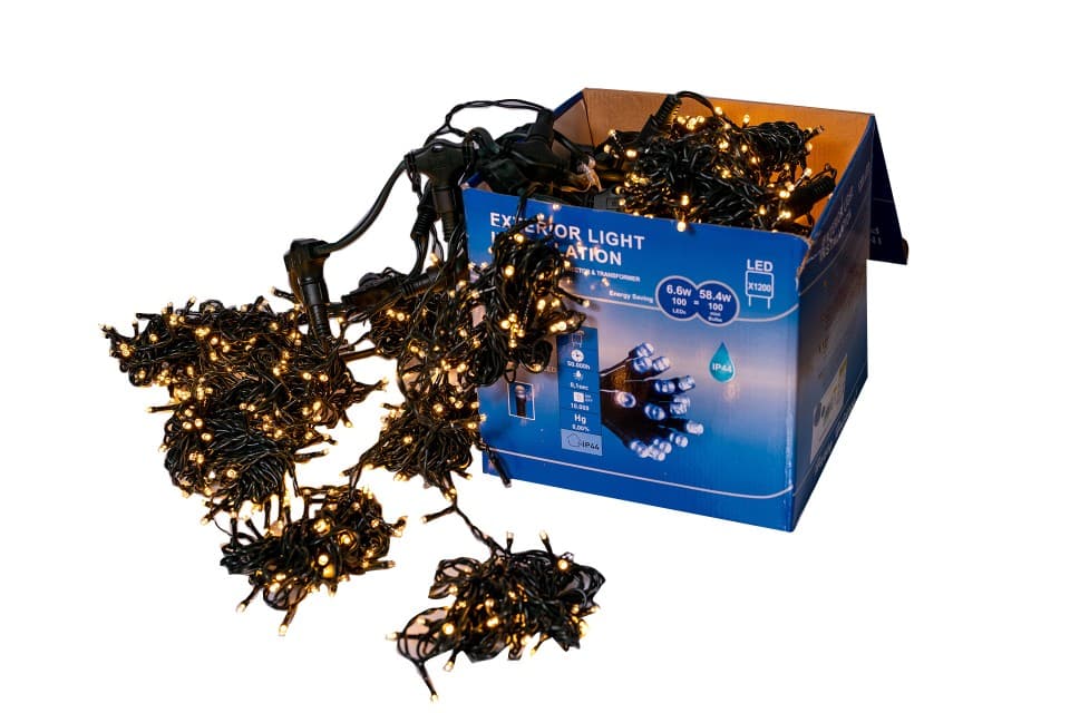 Perdea Lumini de exterior, 4m x 3m, 1200 Led Lumina Calda, joc de lumini, interconectabila