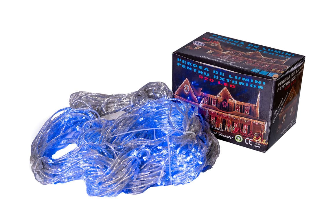 Perdea Lumini de exterior, 920 Led- Lumina Rece 3m x 3m, joc de lumini, interconectabila