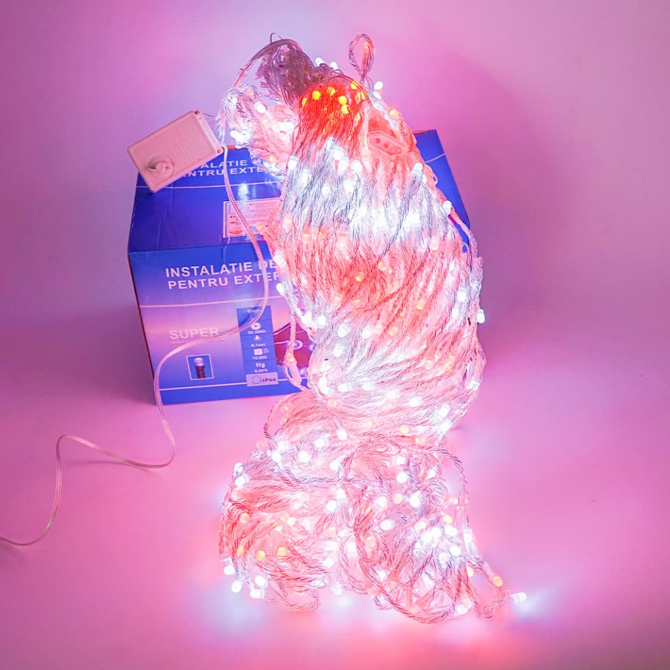 Perdea Lumini de exterior, 960 Led- Lumina Calda 3m x 3m, joc de lumini, BL-960-WR